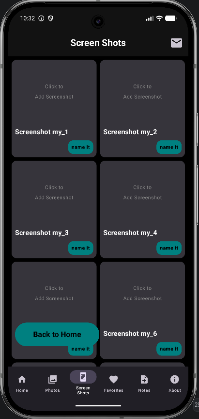 Photos Page Screen