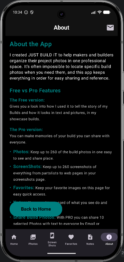 Notes Page Screen